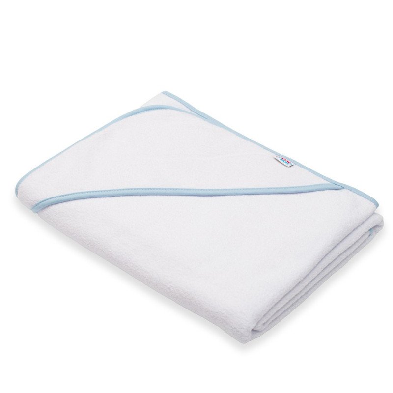 Detská froté osuška s kapuckou New Baby BASIC 100x100 bielo-modrá
