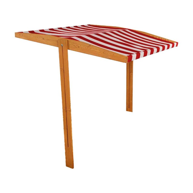 Strieška pre detské drevené pieskovisko Baby Mix 120x120 cm červeno-biela