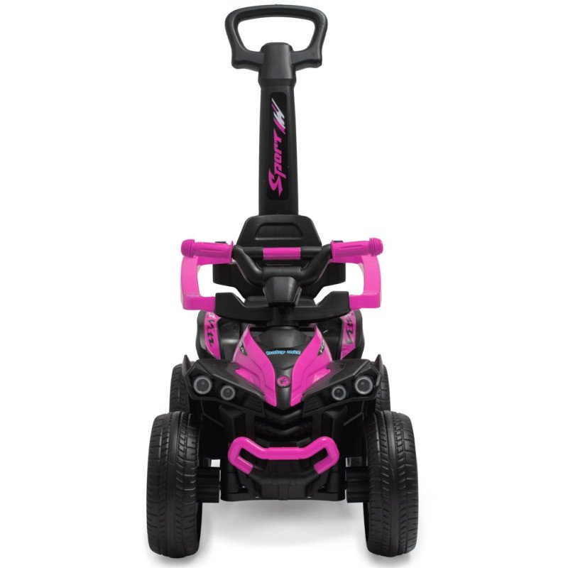 Detské odrážadlo s vodiacou tyčou Baby Mix Mega Prime EVA ružové