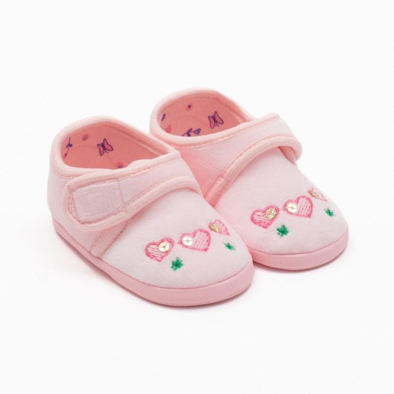 Dojčenské semiškové capačky New Baby srdiečka 0-3 m