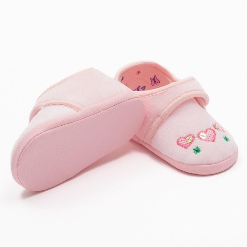 Dojčenské semiškové capačky New Baby srdiečka 0-3 m