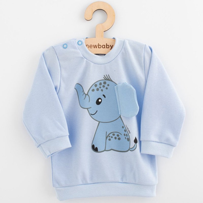 Dojčenská súprava tričko a tepláčky New Baby Happy Elephant blue