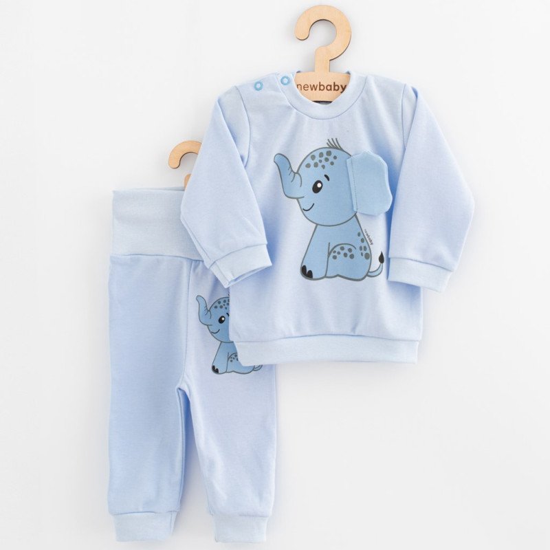 Dojčenská súprava tričko a tepláčky New Baby Happy Elephant blue