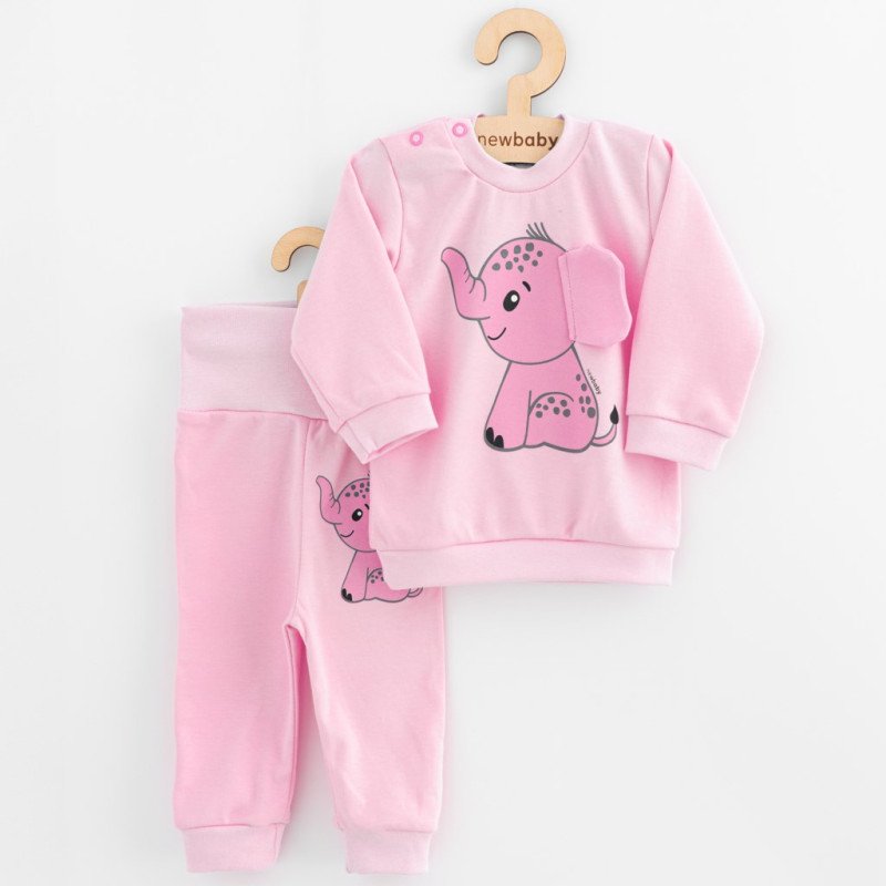Dojčenská súprava tričko a tepláčky New Baby Happy Elephant pink