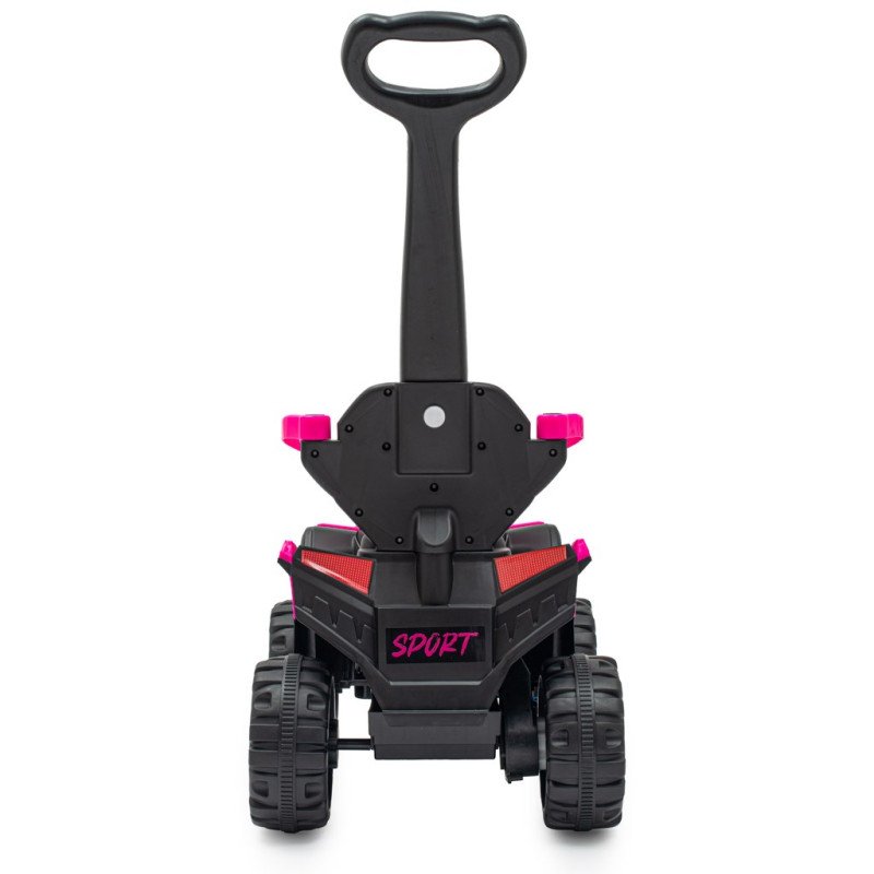 Detské elektrické odrážadlo Baby Mix Ruggy s vodiacou tyčou ružové