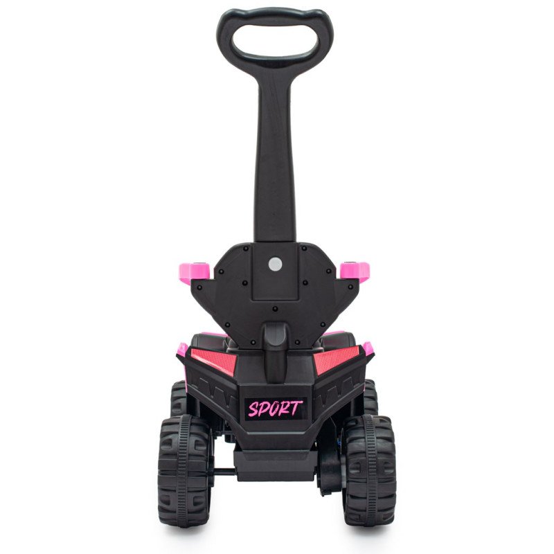 Detské elektrické odrážadlo Baby Mix Ruggy s vodiacou tyčou baby pink