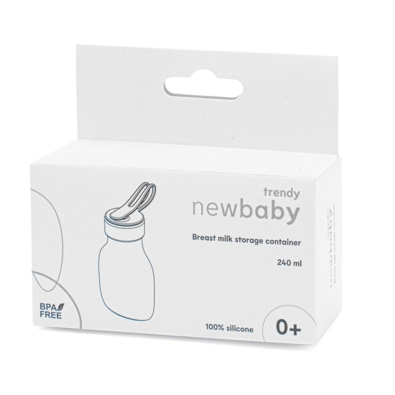 Silikónová fľaštička na materské mlieko New Baby modrá