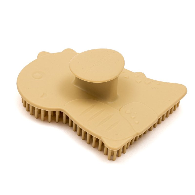 Detská silikónová kefa do kúpeľa New Baby béžová