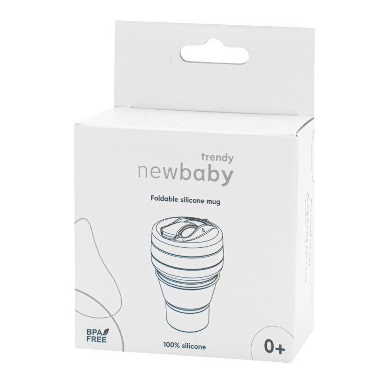 Silikónový skladací pohár 350 ml 2v1 New Baby - Sivý