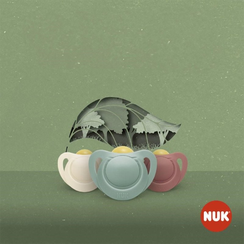 Latexový cumlík NUK For Nature  6-18 m 2 ks box zelená