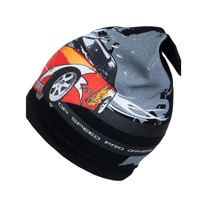 Jarná detská čiapočka New Baby auto čierné