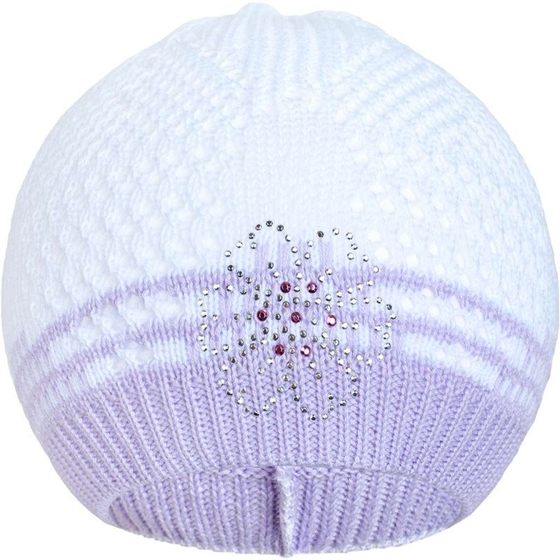 Pletená čiapočka New Baby kytička fialová