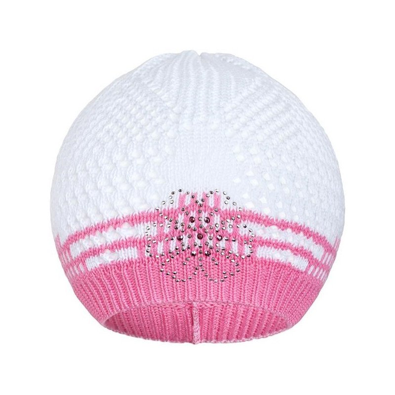 Pletená čiapočka New Baby kytička ružová