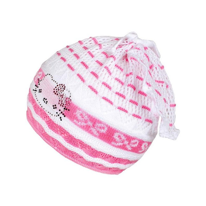 Pletená čiapočka-šatka New Baby mačička ružová