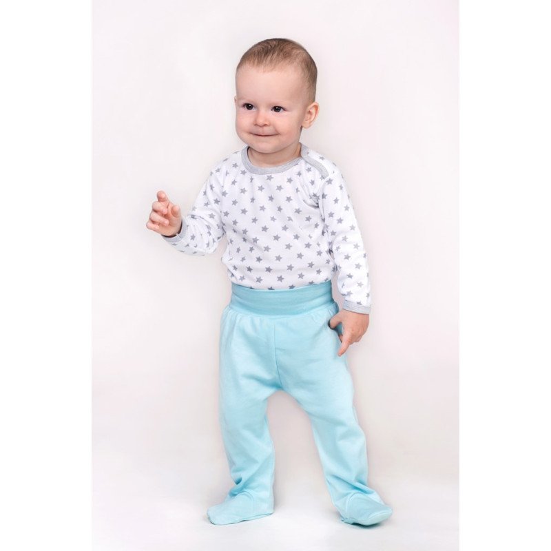 Dojčenské body New Baby Classic II sivé s hviezdičkami