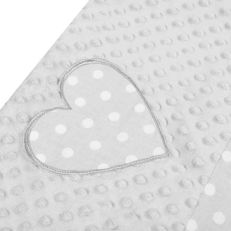 Luxusné hniezdočko s vankúšikom a perinkou New Baby z Minky Srdiečko sivé