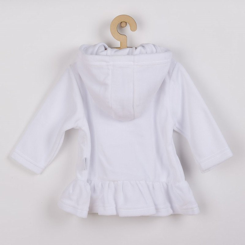 Semišková mikinka s kapucňou New Baby Baby biela