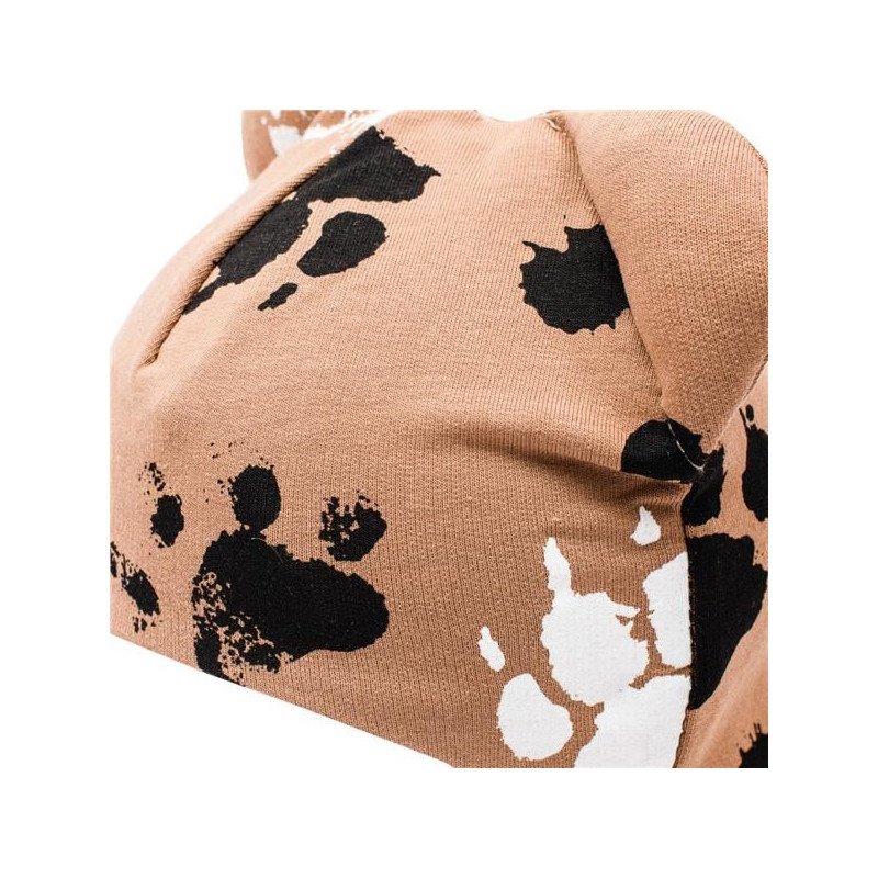 Dojčenská bavlnená čiapka s uškami New Baby labka horčicová