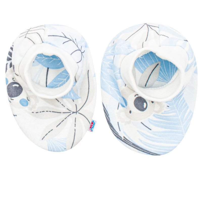 Dojčenský bavlnený set-capačky a rukavičky New Baby Lovely modrý