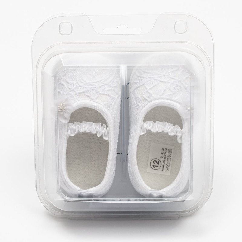 Dojčenské krajkové baletky capačky New Baby biela 12-18 m