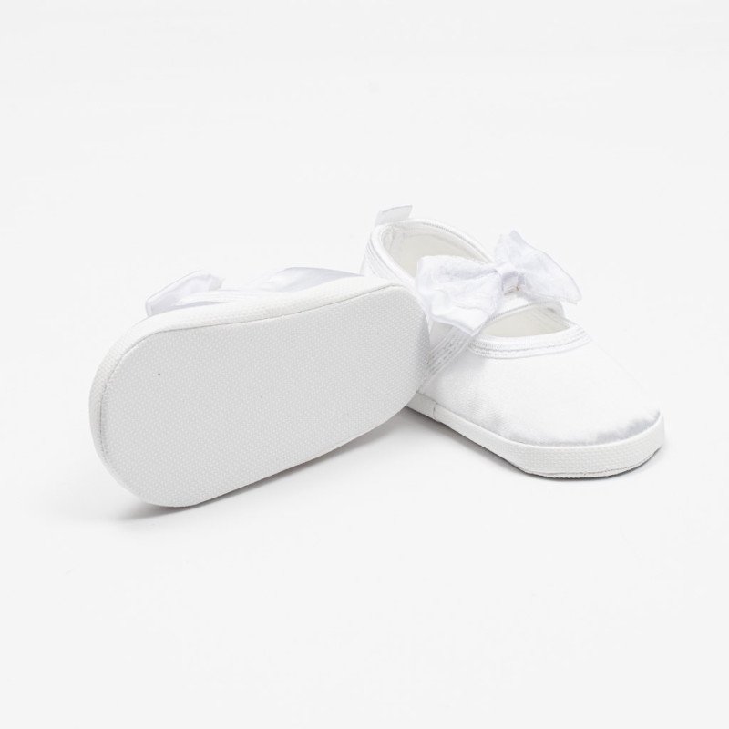 Dojčenské saténové capačky New Baby biela 12-18 m