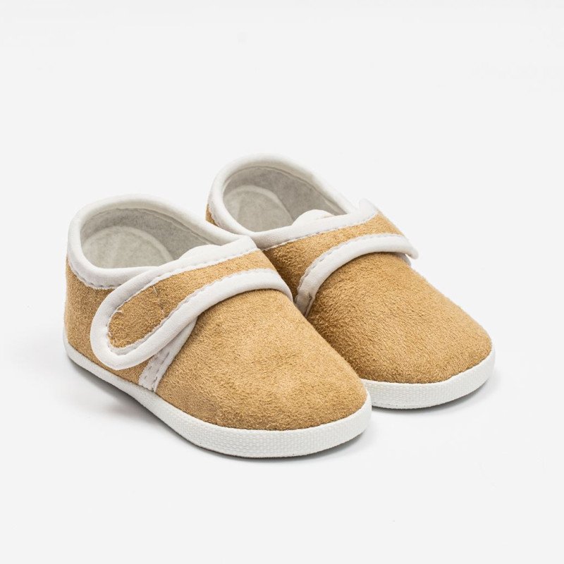 Dojčenské semiškové capačky New Baby hnedá 0-3 m