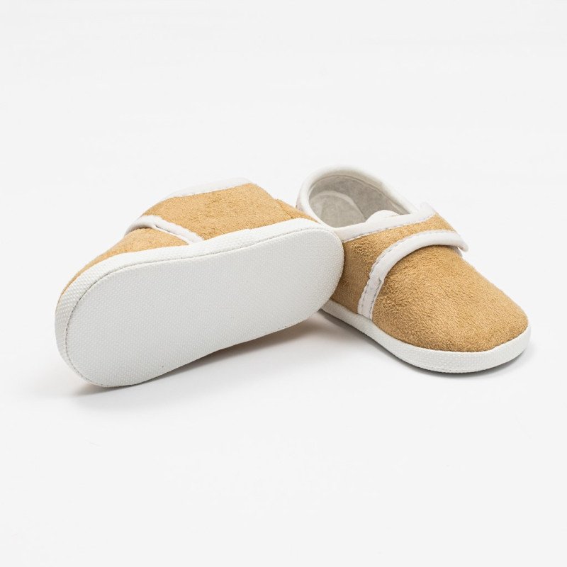 Dojčenské semiškové capačky New Baby hnedá 0-3 m