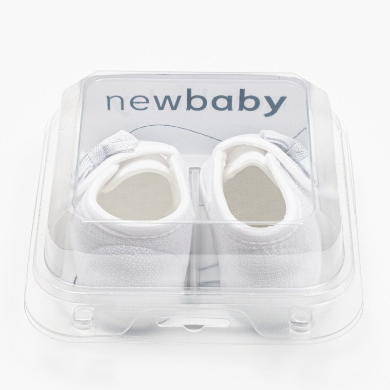 Dojčenské capačky s mašličkou New Baby biela 12-18 m