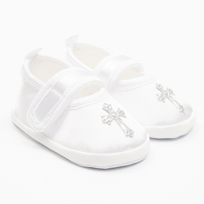 Dojčenské saténové capačky ku krstu New Baby 0-3 m