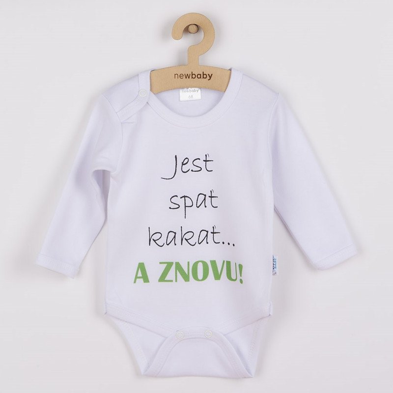 Body s potlačou New Baby Jesť spať kakať...a ZNOVU - darčekové balenie