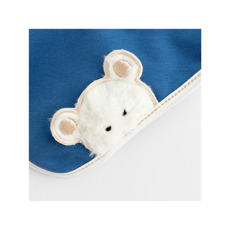 Jarná dojčenská čiapočka so šatkou na krk New Baby Sebastian modrá