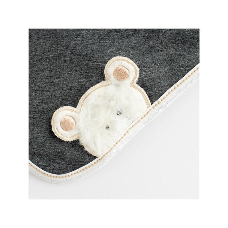 Jarná dojčenská čiapočka so šatkou na krk New Baby Sebastian sivá