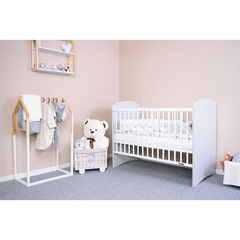 Detská postieľka New Baby LEO bielo-sivá