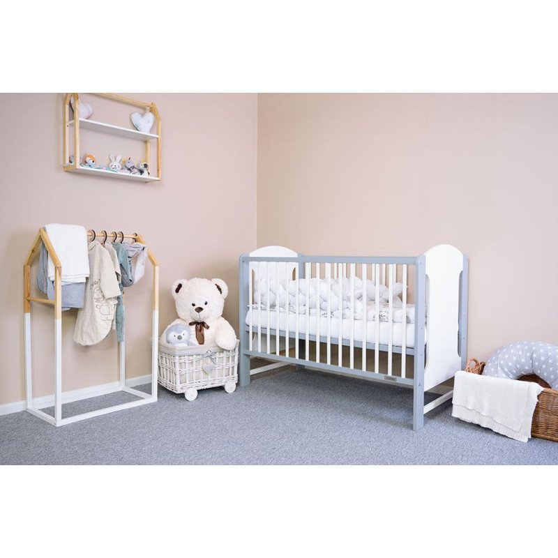 Detská postieľka New Baby ELSA bielo-sivá