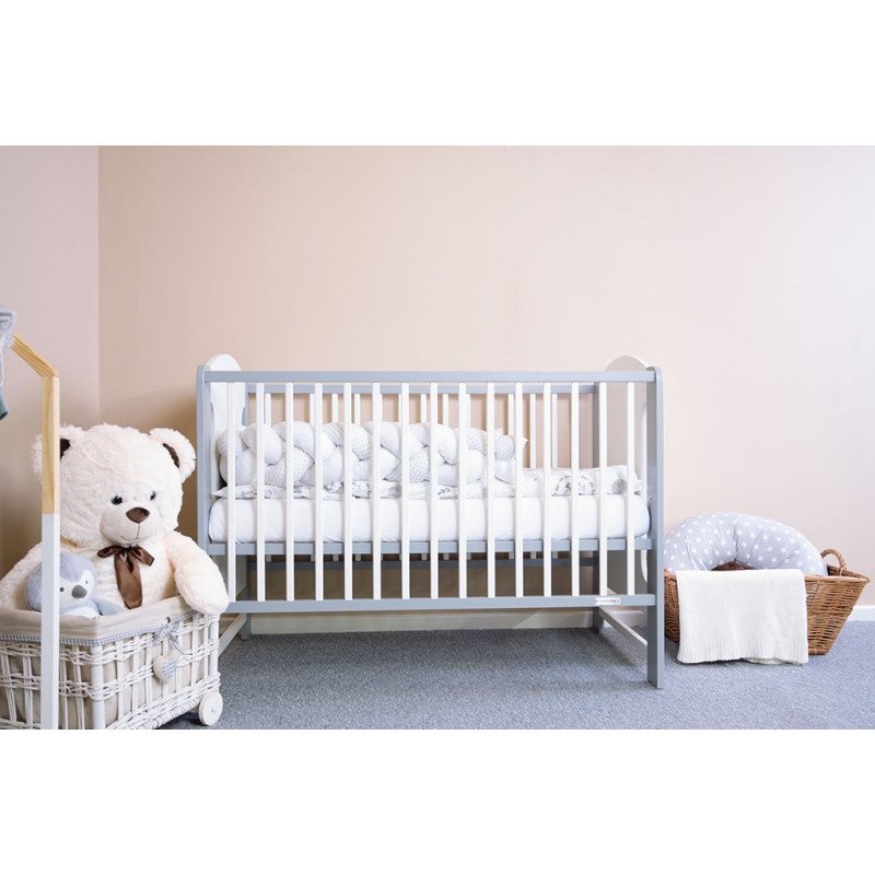 Detská postieľka New Baby ELSA bielo-sivá