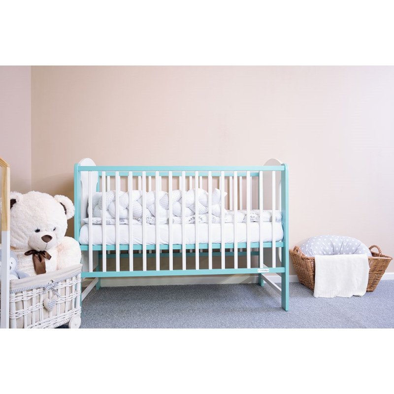 Detská postieľka New Baby ELSA bielo-mätová
