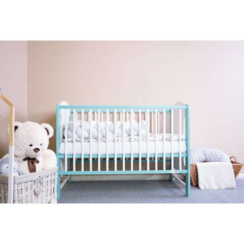 Detská postieľka New Baby ELSA Zebra bielo-mätová