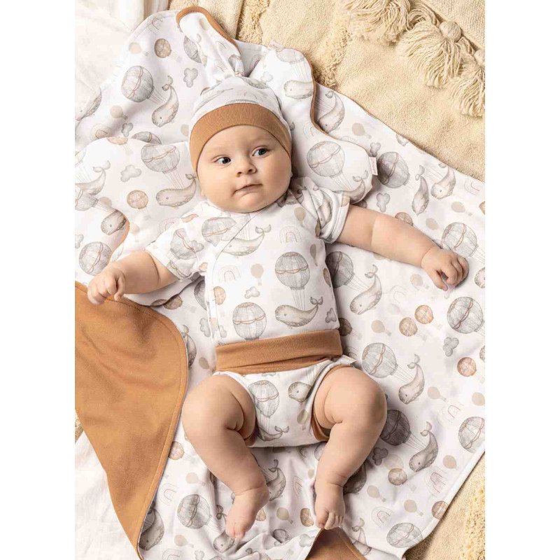 Dojčenská  bavlnená čiapočka-šatka Nicol Miki