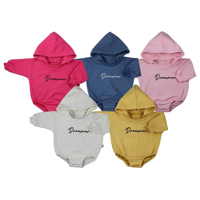 Dojčenské teplákové body s kapucňou baggy Koala Dreamer zelená