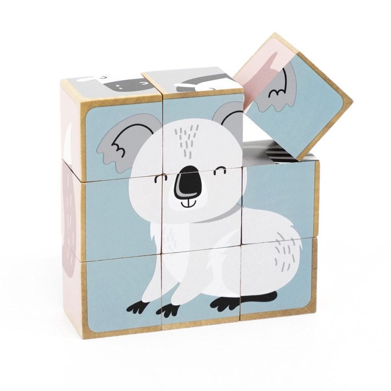 Drevené puzzle kocky Viga zvieratá