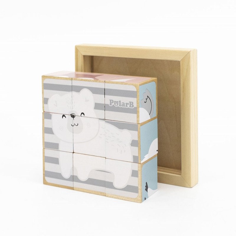 Drevené puzzle kocky Viga zvieratá