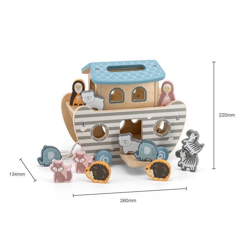 Drevené vkladacie puzzle Noemova archa Viga