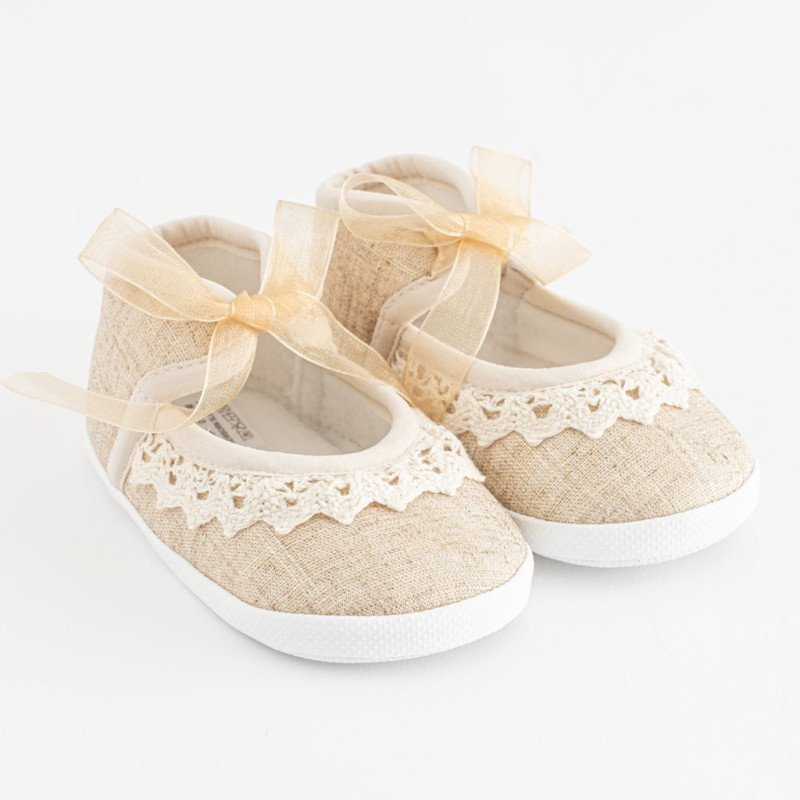 Dojčenské krajkové capačky New Baby hnedá 0-3 m