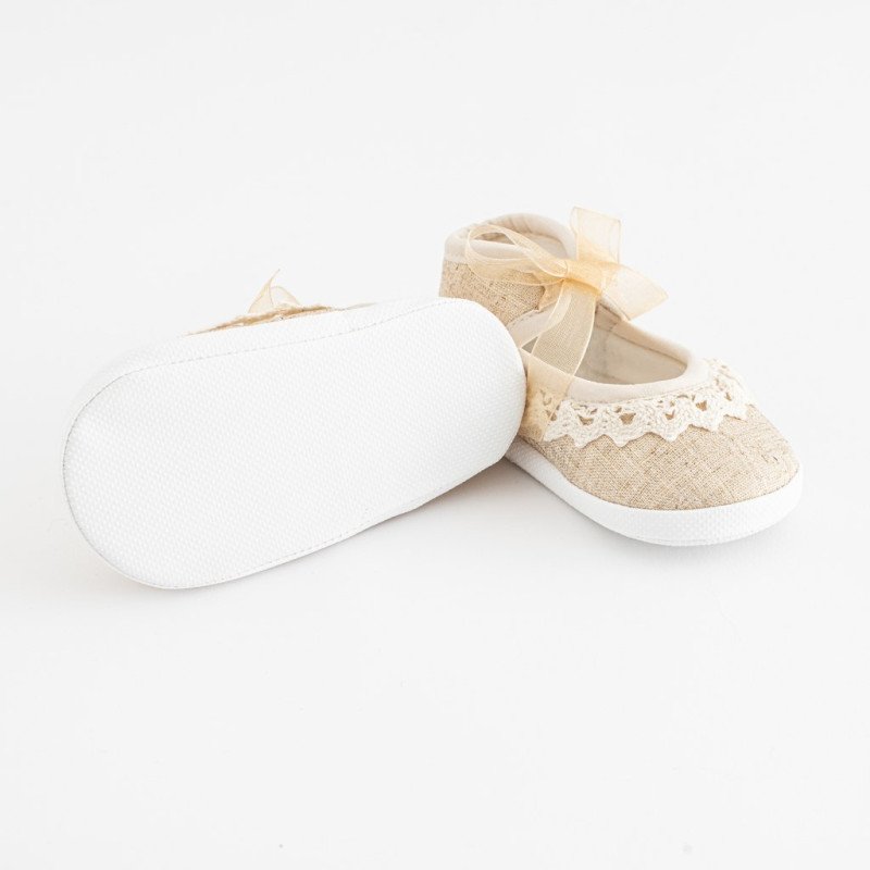 Dojčenské krajkové capačky New Baby hnedá 6-12 m