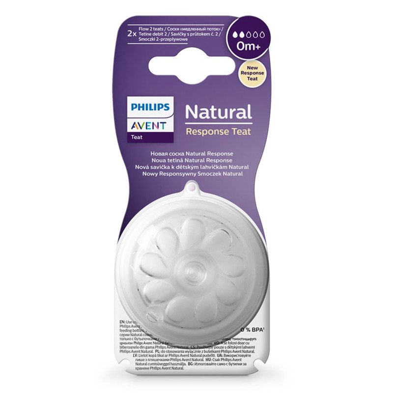 Náhradný cumlík Avent Natural Response 2  0 + - 2 ks