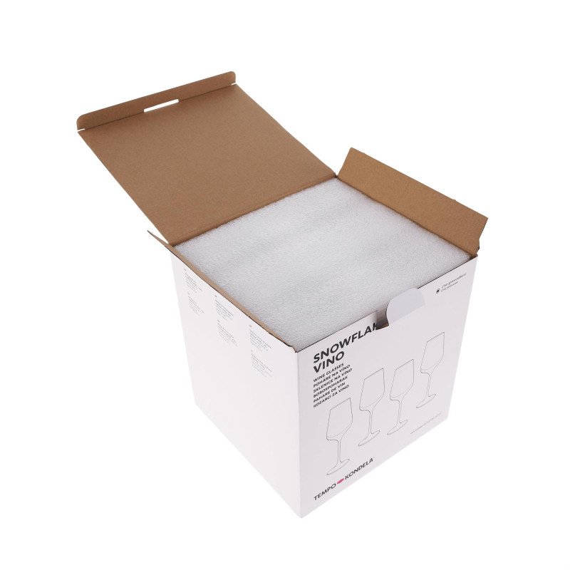 Kondela TEMPO-KONDELA SNOWFLAKE VINO, poháre na víno, set 4 ks, s kryštálmi, 450 ml