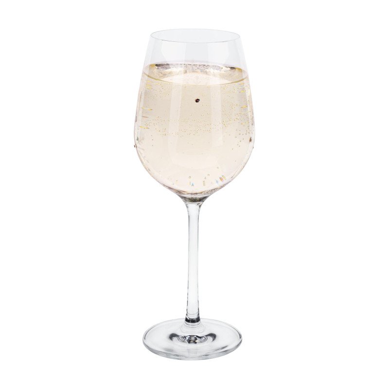 Kondela TEMPO-KONDELA SNOWFLAKE VINO, poháre na víno, set 4 ks, s kryštálmi, 450 ml