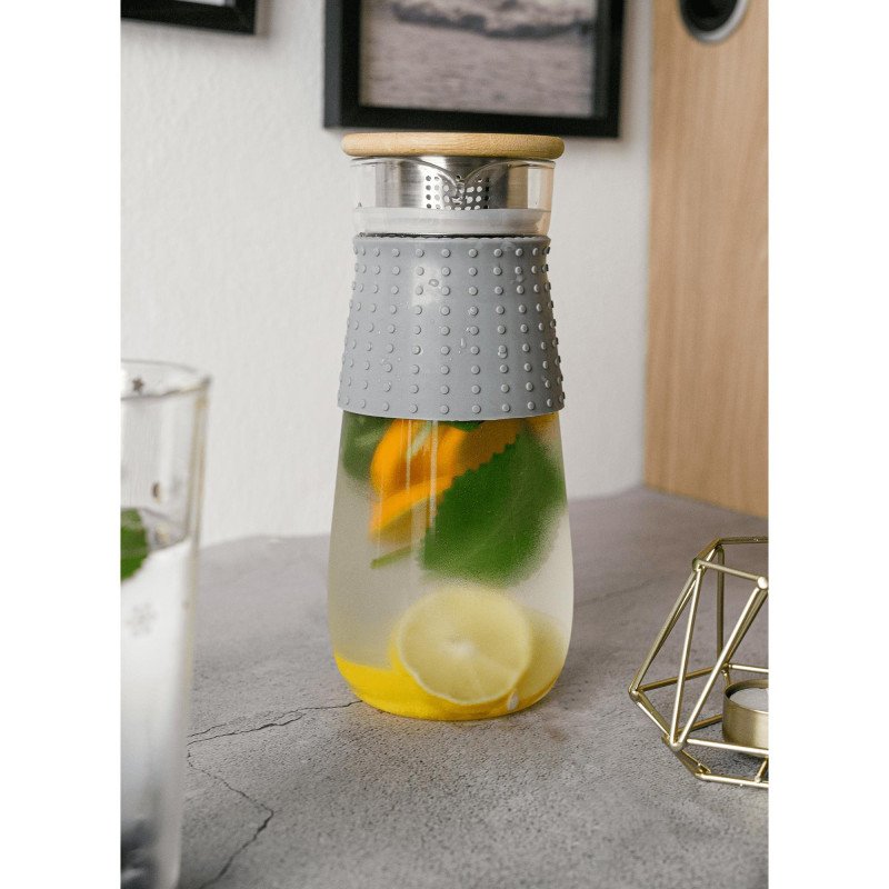 Kondela TEMPO-KONDELA GLAZO, karafa na vodu/čaj, 1200 ml, s viečkom a sitkom