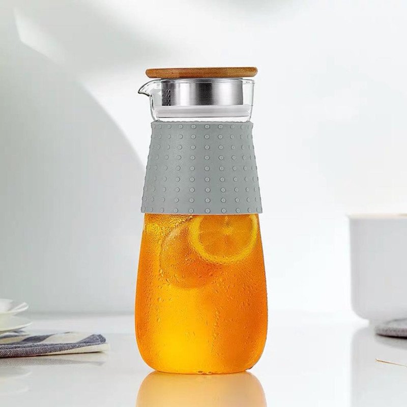 Kondela TEMPO-KONDELA GLAZO, karafa na vodu/čaj, 1200 ml, s viečkom a sitkom
