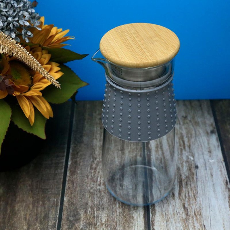 Kondela TEMPO-KONDELA GLAZO, karafa na vodu/čaj, 1200 ml, s viečkom a sitkom